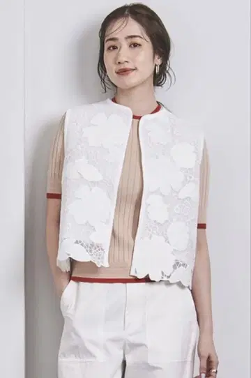 UNITED ARROWS 패치워크 플라워 레이스 베스트