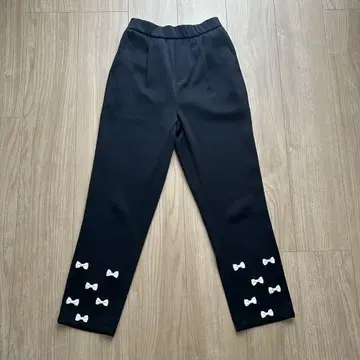 메라키 팬츠 리본 밑단 리본 디자인 팬츠 블랙 s
