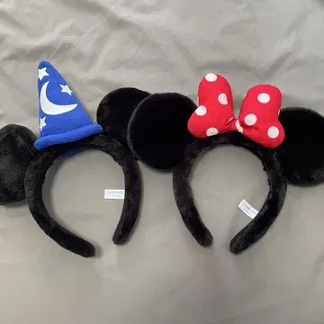 미키 미니 귀 포함 머리띠 세트
