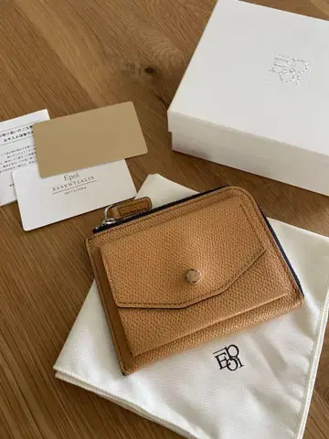 epoi L 지퍼 미니 지갑 캐러멜