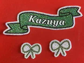 부채 데코 부품 리본 그린 Kazuya 오하시 카즈야 3종 세트