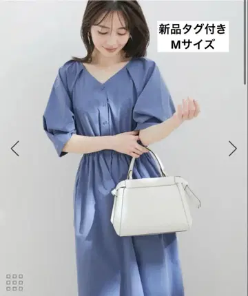 [ 새상품 ] VIS 전후 2WAY 볼륨 슬리브 핏 & 플레어 원피스
