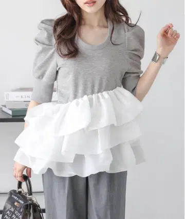 AMELY 에메리 벌룬 프릴 상의