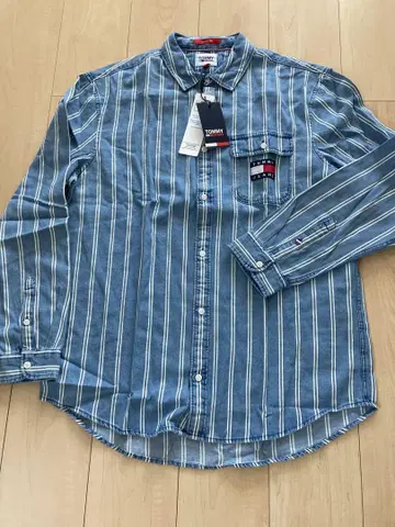 택 포함 새상품 타미힐피거 청바지 긴팔 셔츠 2 XL 상당