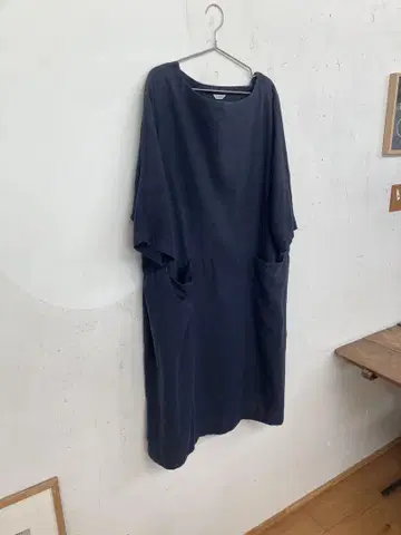 주주다후 jujudahu 의 에이프런 원피스 린넨 코튼 네이비