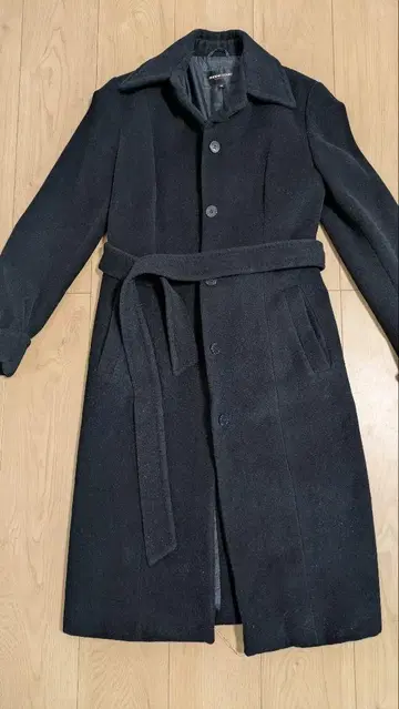 롱 코트 울 혼방