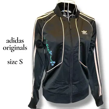 아디다스 트랙 자켓 꽃 자수 슈퍼스타 레어 adidas 블랙
