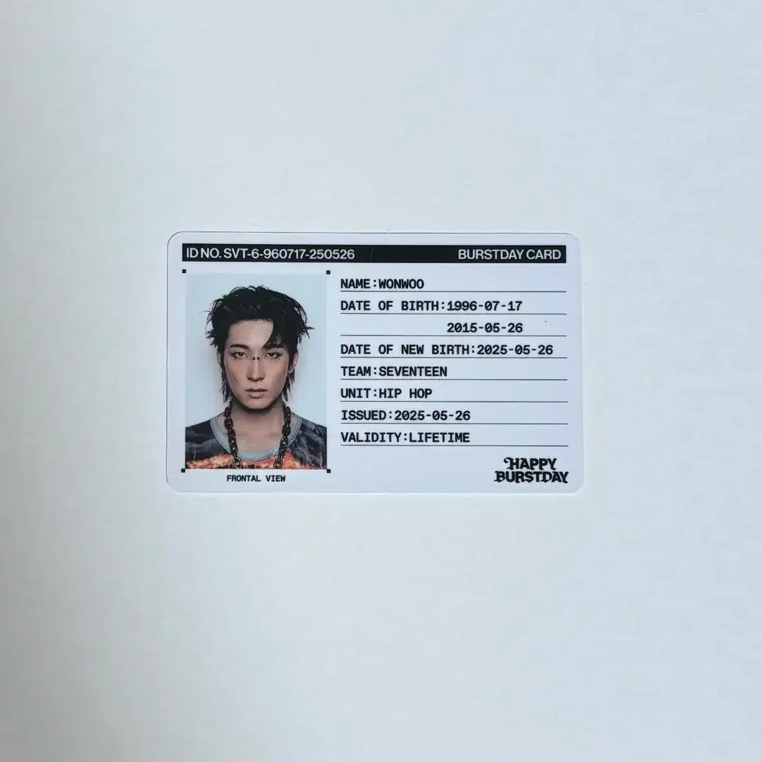 SEVENTEEN | 세븐틴 Seventeen wonwoo ID card 5th full album Happy