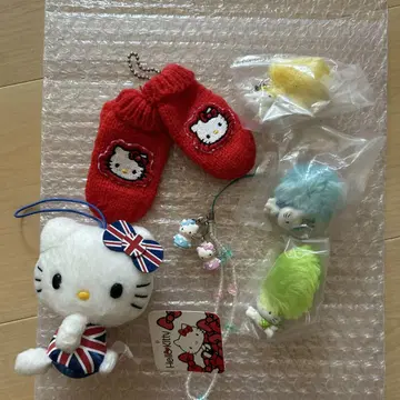 키티 챠미키티 복슬복슬 스트랩 장갑 키링 마스코트