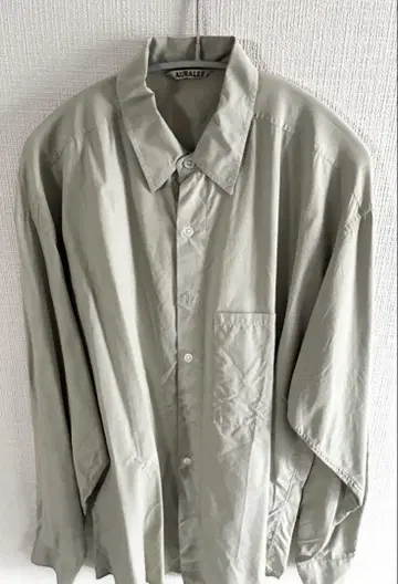 AURALEE WASHED FINX TWILL BIG SHIRTS 5