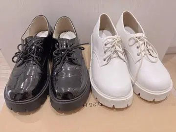 유메텐보 통굽 25.5 레이스업 탱크 밑창 신발