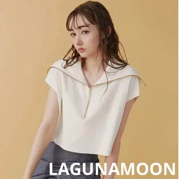 LAGUNAMOON 라그나문 숏 ZIP 니트 풀오버 ( 아이보리 )