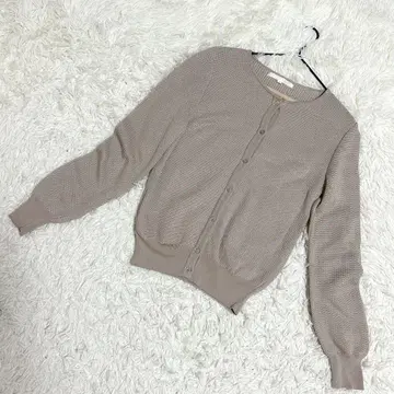 NATURAL BASIC 고품질 가디건 크루넥 베이지 계열 ( M )