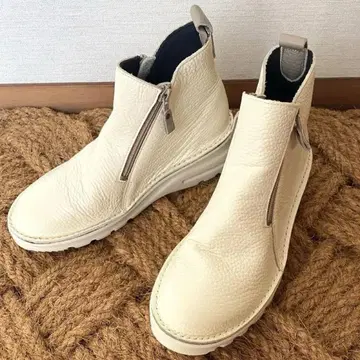 JS 하트 라벨 히메지 가죽 더블 지퍼 발수 경량 컴포트 부츠 23cm