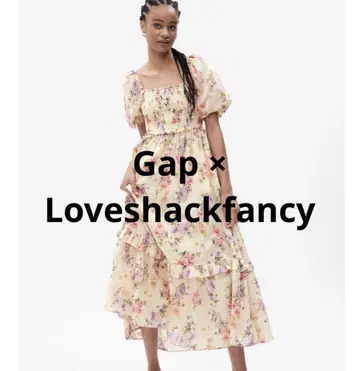 Gap x Loveshackfancy 플로럴 퍼프 슬리브 맥시 원피스
