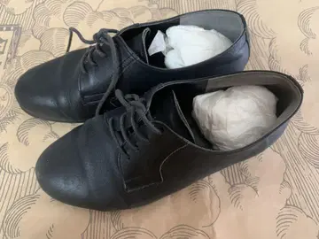 레이스업 가죽 신발 블랙