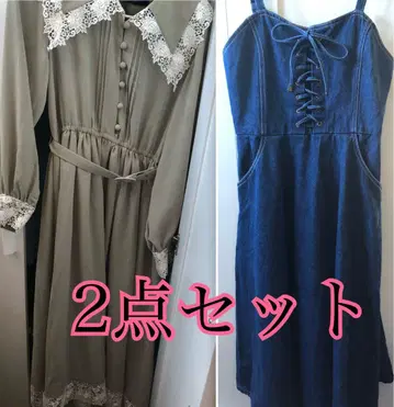 핀 원피스 점프 스커트 2세트