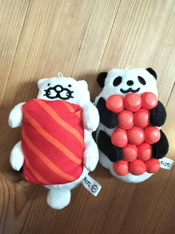 팬더 스시 디자인 봉제 인형 2개 세트