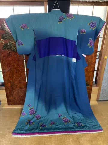 순수 실크 몸통 이어 밑단 끌어내림 일본 무용 대중 연극 등에