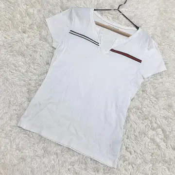 TOMMY HILFIGER 티셔츠 키넥 보더 화이트 ( L )