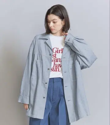 뷰티 앤 유스 유나이티드 애로우즈 데님 커버올 데님 셔츠