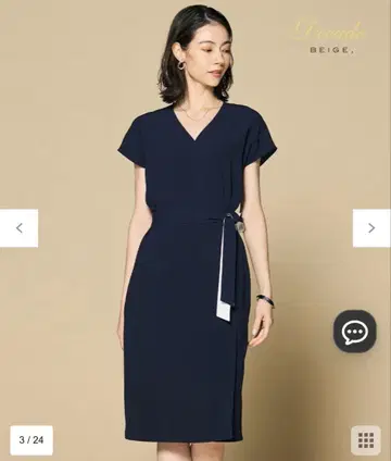 [ BEIGE, ] size:0 CINDY / 랩 원피스 네이비