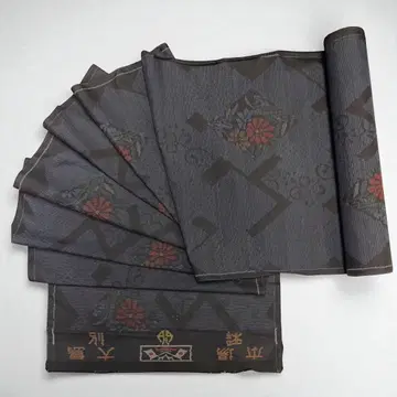 옷감 본장 오시마 명주 기치마 네이비 나염 순수 실크