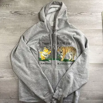 Disney 디즈니 Hanes 바디 푸우 지퍼 후드티 그레이