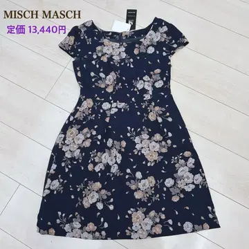 [ 새상품 ] MISCHMASCH 꽃무늬 원피스 M 네이비