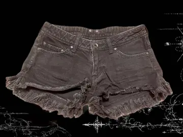 르 시엘 블루 블랙 숏팬츠 그런지 00s