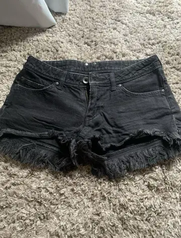 르 시엘 블루 블랙 숏팬츠 그런지 00s