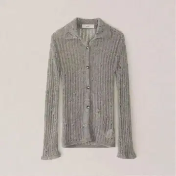 OHTORO Feather Damage Cardigan gray