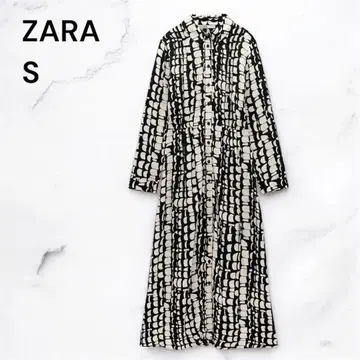 ZARA 자라 셔츠 원피스 기하학 패턴 맥시 길이