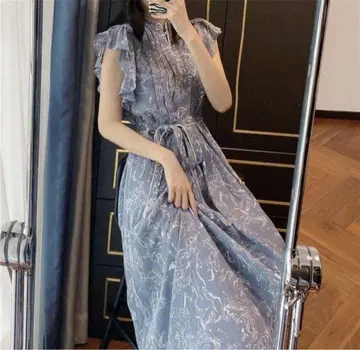 snidel 마블 플라워 무늬 원피스