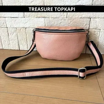 TREASURE TOPKAPI 바디백 소프트 가죽 파스텔 핑크