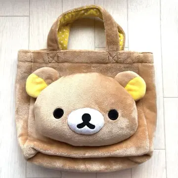 리락쿠마 페이스 봉제 인형 토트 백