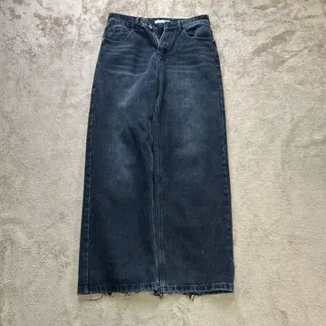배기 와이드 데님 팬츠 구제 의류