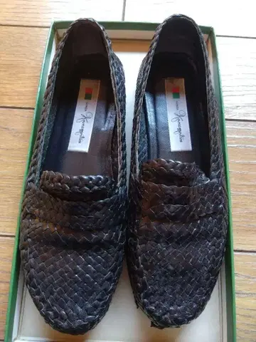 뜨개질 가죽 로퍼