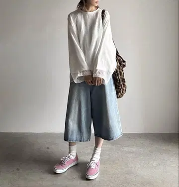 [ ARULLE ] gaucho denim pants