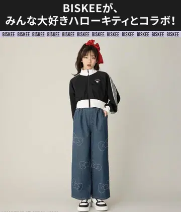 키티 리본 데님 팬츠