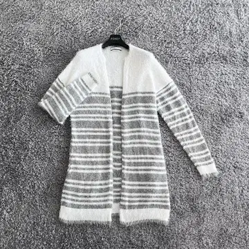 FOXEY F 사이즈 화이트 그레이 복슬복슬 샤기 가디건