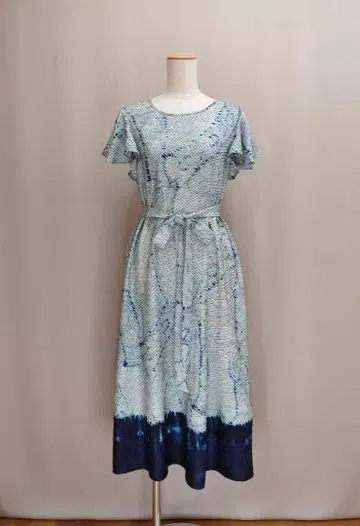 기모노 리메이크 프릴 소매 밑단 절개 원피스 [ 하자품 ]