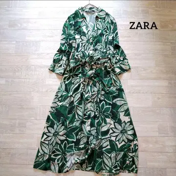 ZARA 자라 꽃무늬 레이온 벨트 리본 원피스 M