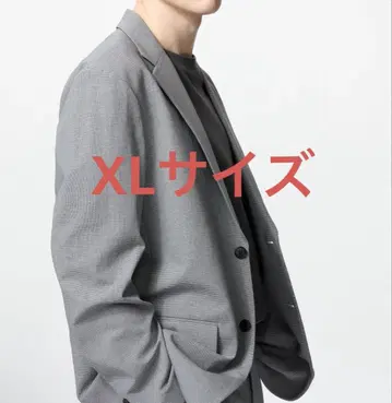 유니클로 감동 자켓/체크 XL 그레이