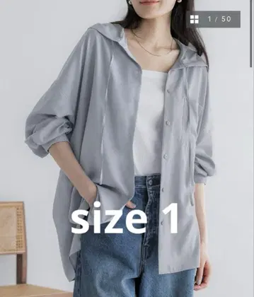crewre 풀달 스팬 후드 셔츠 pale blue size 1