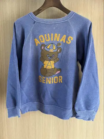 빈티지 AQUINAS SENIOR 곰 프린트 트레이닝복
