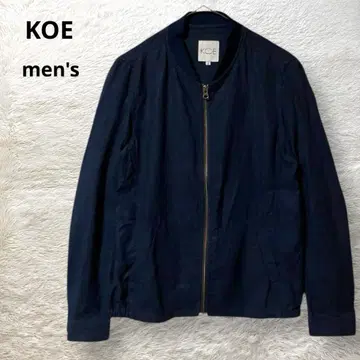 KOE 집업 블루종 M 자켓 린넨 혼방 남성용 네이비 S 얇은 소재