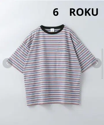 6 ROKU 멀티 보더 T셔츠