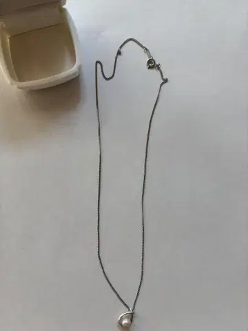 실버 펄 목걸이 약 40cm