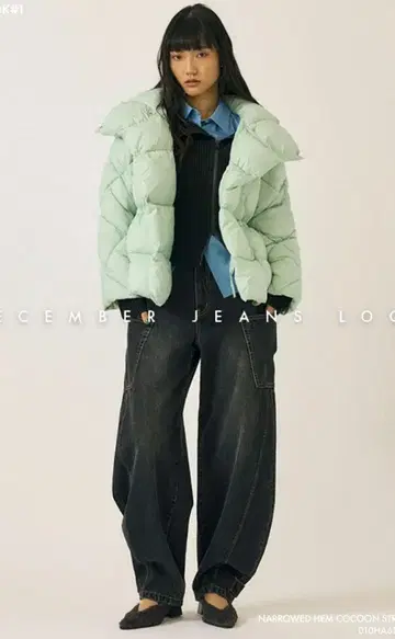 moussy SQUARE PADDED 자켓 민트